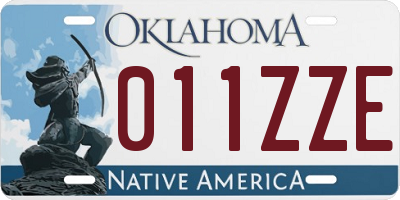 OK license plate 011ZZE