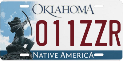 OK license plate 011ZZR