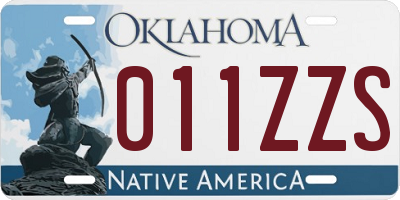 OK license plate 011ZZS