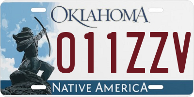 OK license plate 011ZZV