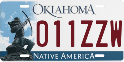 OK license plate 011ZZW