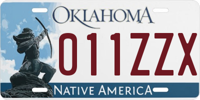 OK license plate 011ZZX