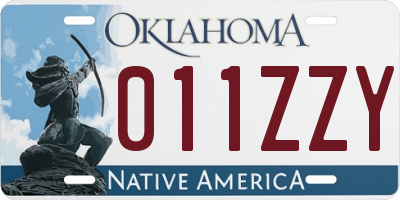 OK license plate 011ZZY