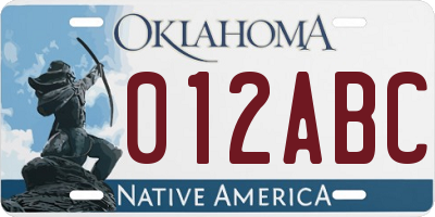 OK license plate 012ABC