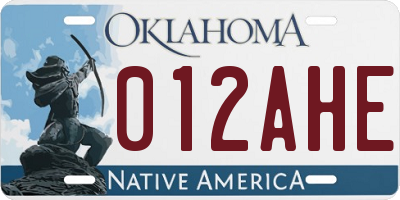 OK license plate 012AHE