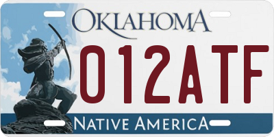 OK license plate 012ATF