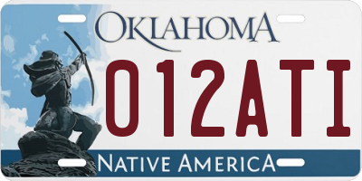OK license plate 012ATI