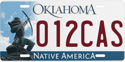 OK license plate 012CAS