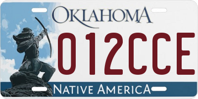 OK license plate 012CCE