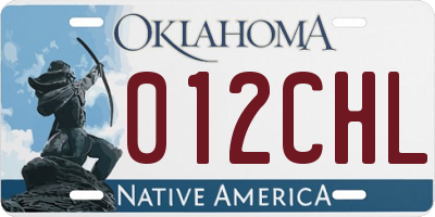 OK license plate 012CHL