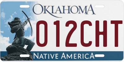 OK license plate 012CHT