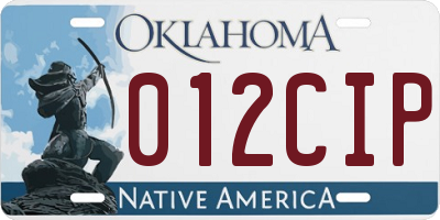 OK license plate 012CIP