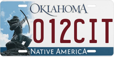 OK license plate 012CIT