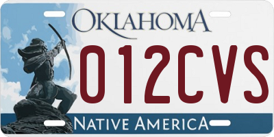 OK license plate 012CVS