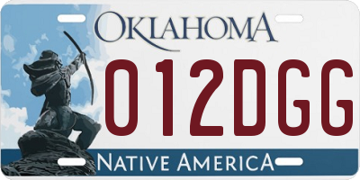 OK license plate 012DGG