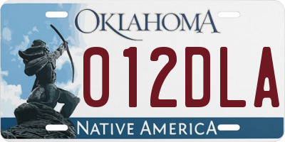 OK license plate 012DLA