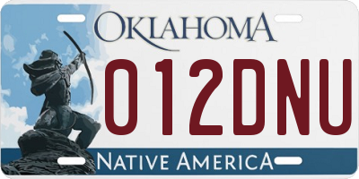 OK license plate 012DNU