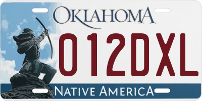 OK license plate 012DXL
