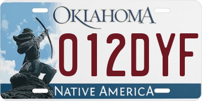 OK license plate 012DYF