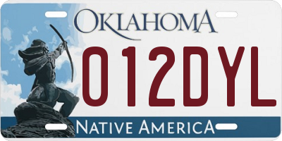 OK license plate 012DYL