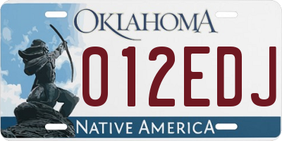 OK license plate 012EDJ