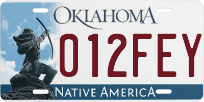 OK license plate 012FEY