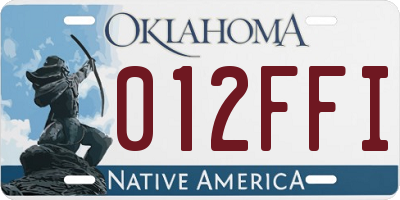 OK license plate 012FFI