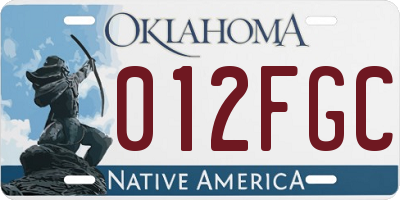 OK license plate 012FGC