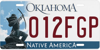 OK license plate 012FGP