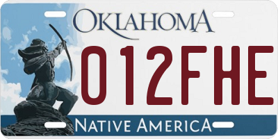 OK license plate 012FHE