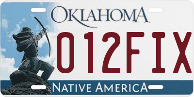 OK license plate 012FIX