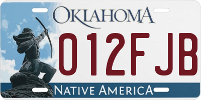 OK license plate 012FJB