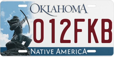 OK license plate 012FKB