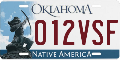 OK license plate 012VSF