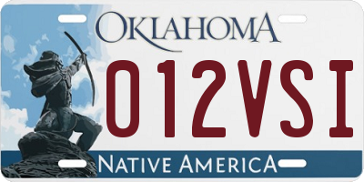 OK license plate 012VSI
