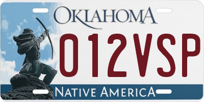 OK license plate 012VSP