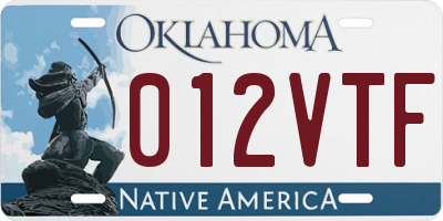 OK license plate 012VTF