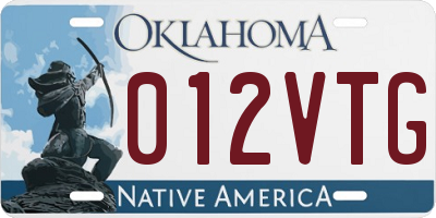 OK license plate 012VTG