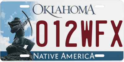 OK license plate 012WFX