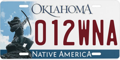 OK license plate 012WNA