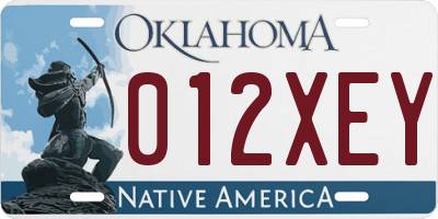 OK license plate 012XEY