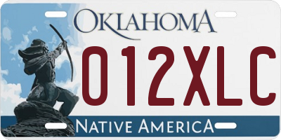 OK license plate 012XLC