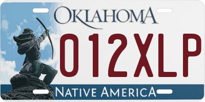 OK license plate 012XLP