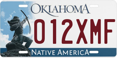 OK license plate 012XMF