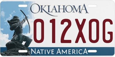 OK license plate 012XOG