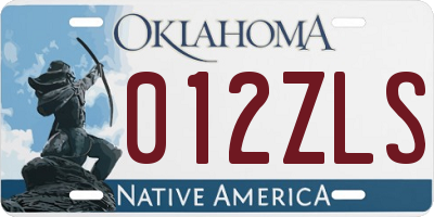OK license plate 012ZLS