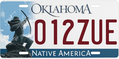 OK license plate 012ZUE