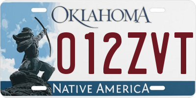 OK license plate 012ZVT