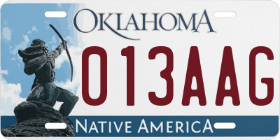 OK license plate 013AAG