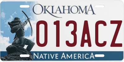 OK license plate 013ACZ